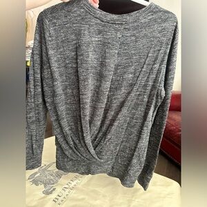 Burberry Brit Heathered Fitted Long Sleeve Top
